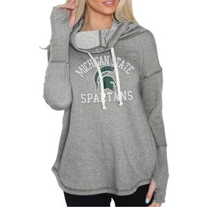 Original Retro Brand Michigan State Spartans Funnel Neck Pullover Sweatshirt